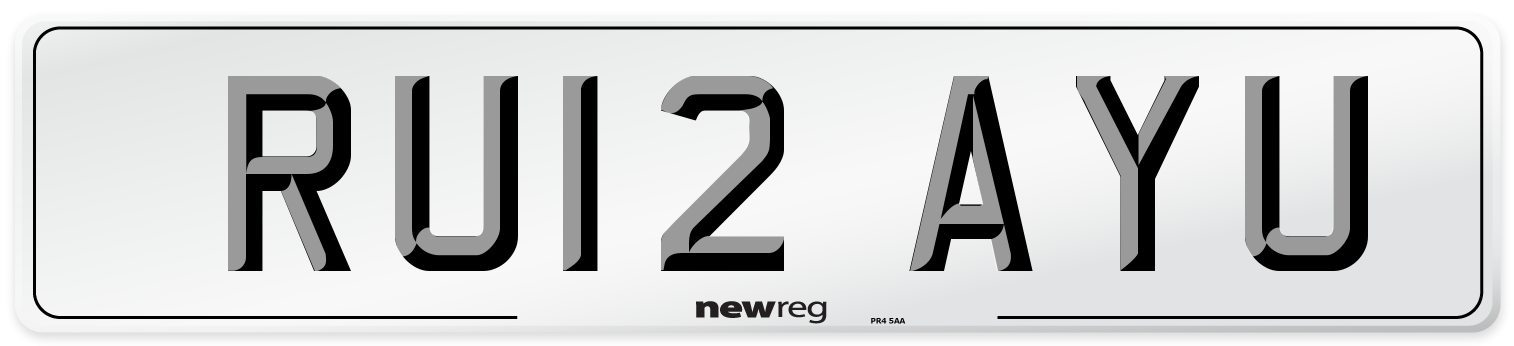 RU12 AYU Number Plate from New Reg